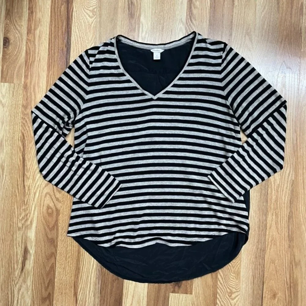 Fossil Striped Relaxed Women's Top Medium - Picture 1 of 7